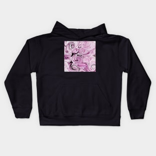 Swirls- Pink Rose Kids Hoodie